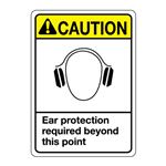 ANSI Ear Protection Required Beyond This Point Sign